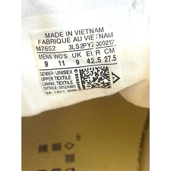 Converse Chuck Taylor All Star Classic Optical White Unisex Size WMS 9 Men’s 11 - Picture 8 of 13